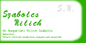 szabolcs milich business card